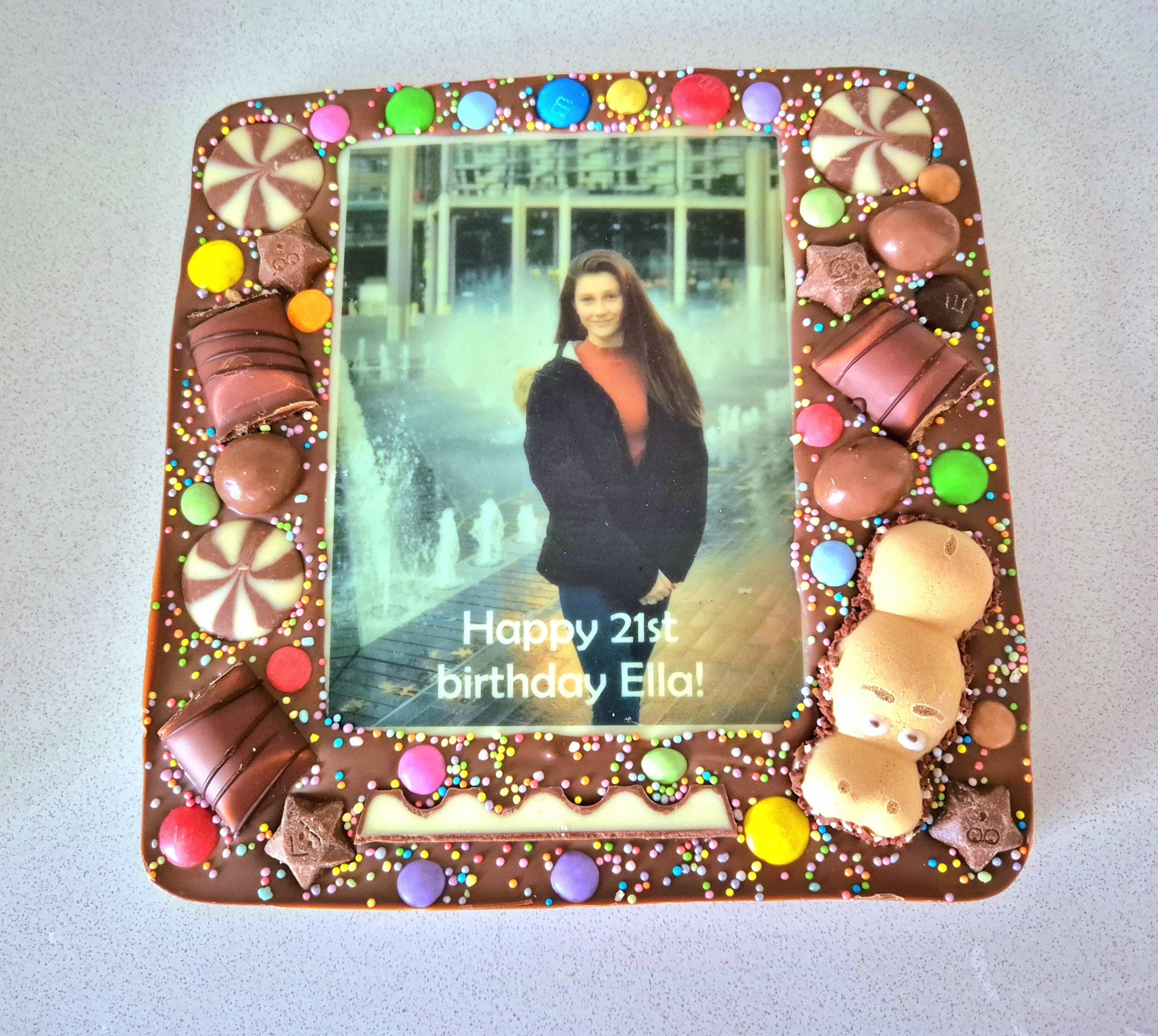 Milk Chocolate with Edible Photo, Slab With Text, Birthday Gift or any Occasion