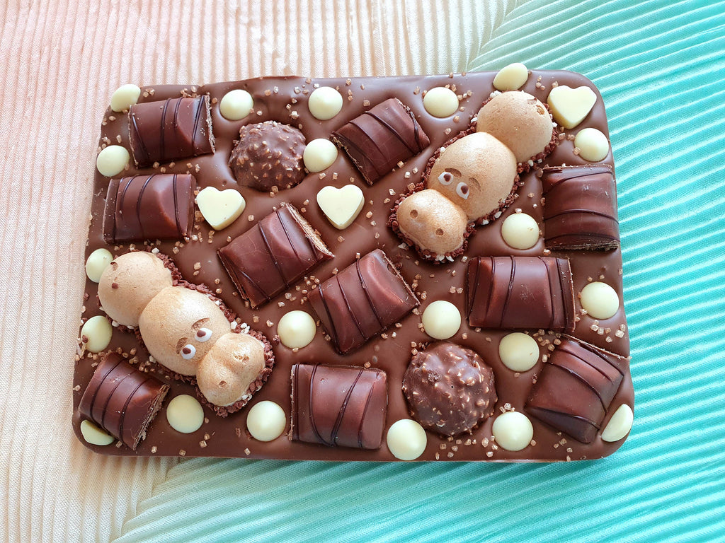 Chocolate Slab: Kinder Bueno, Happy Hippo, Ferrero Rocher Toppings