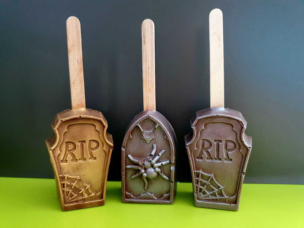 Halloween XL Hot Chocolate Stirrer Tombstone, Spoons, Trick or Treat
