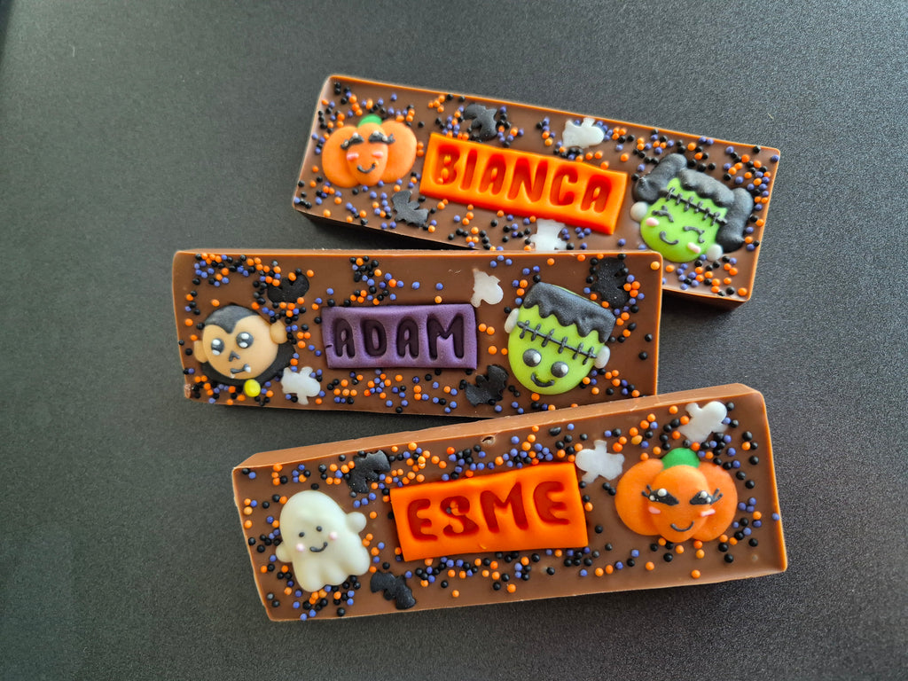 Halloween Personalised Chocolate Bar with a name, Trick or Treat