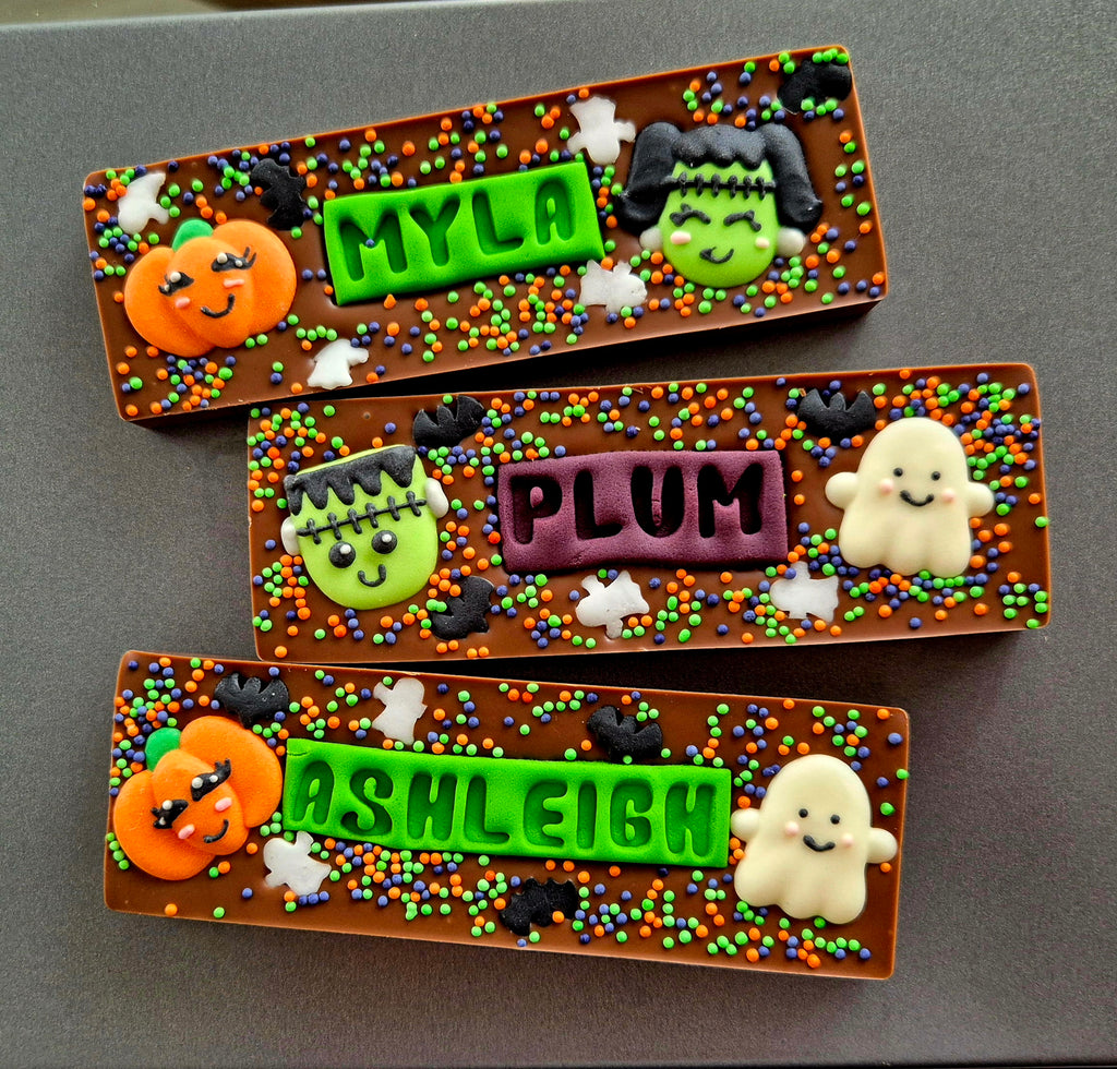 Halloween Personalised Chocolate Bar with a name, Trick or Treat