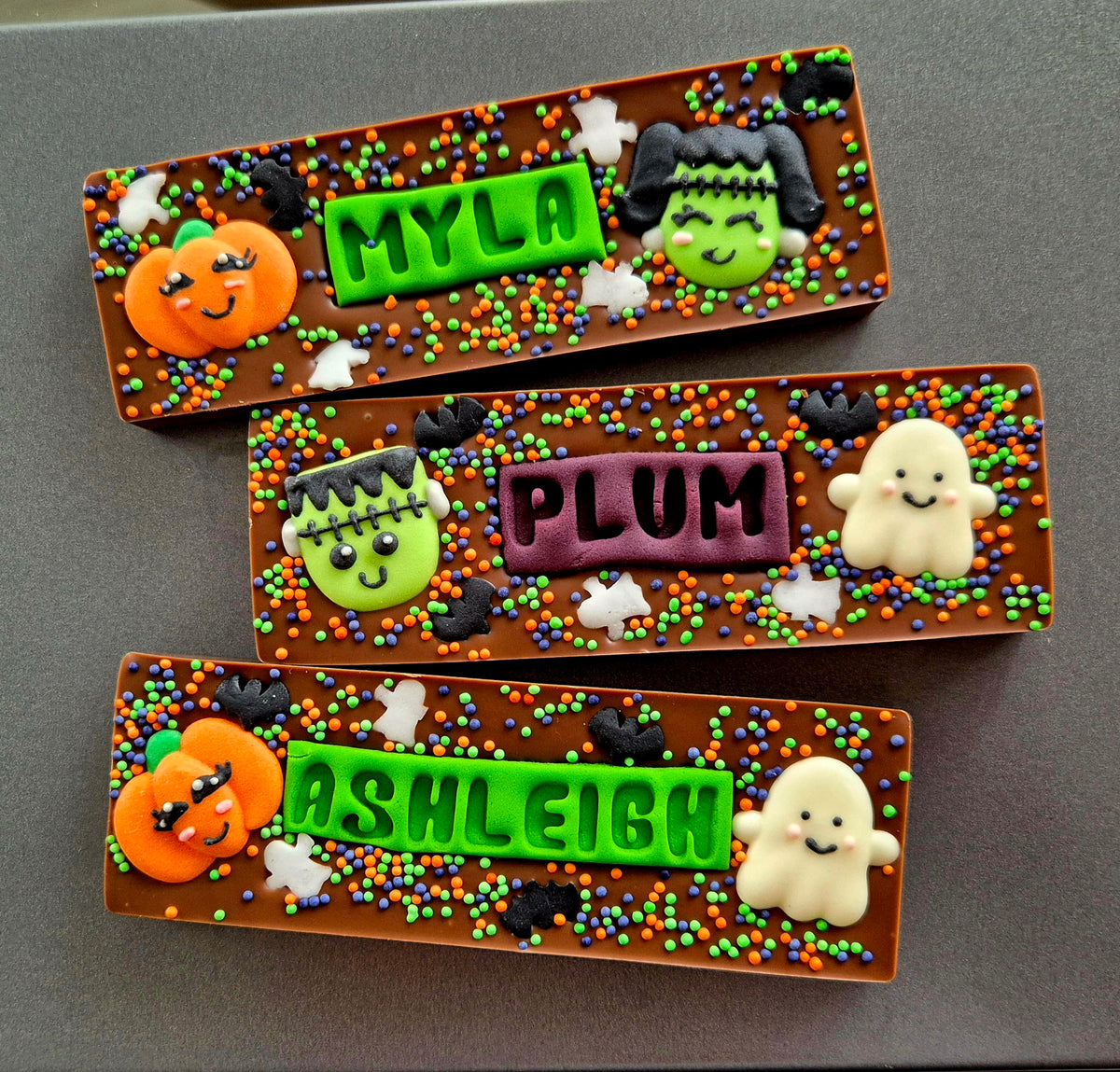 Halloween Personalised Chocolate Bar with a name, Trick or Treat