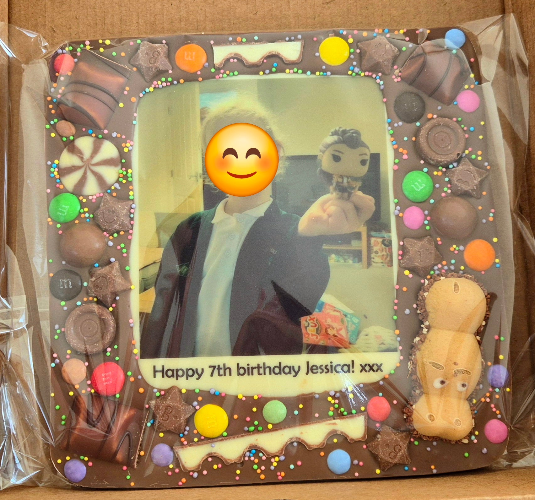 Milk Chocolate with Edible Photo, Slab With Text, Birthday Gift or any Occasion