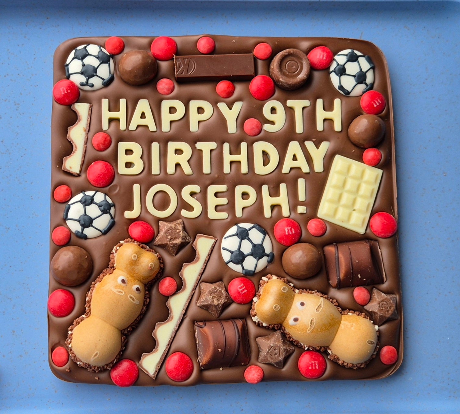 Football Style Personalised Chocolate Slab, any Occasion, any Message, gift