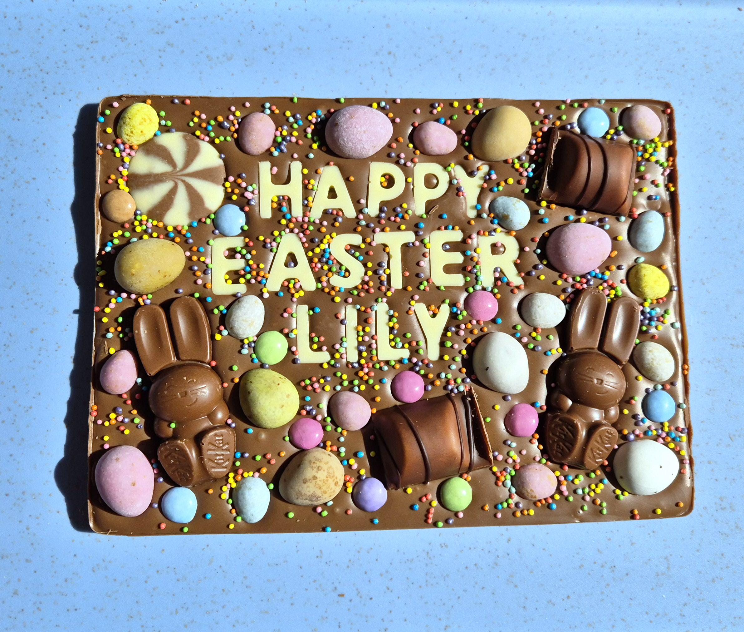 Personalised Easter Chocolate Slab, Egg Hunt