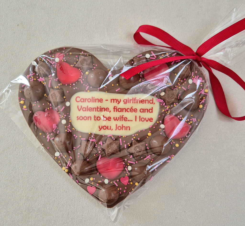 Mother's Day Personalised Chocolate Heart Printed Custom Message, Love Gift, Anniversary or any Occasion