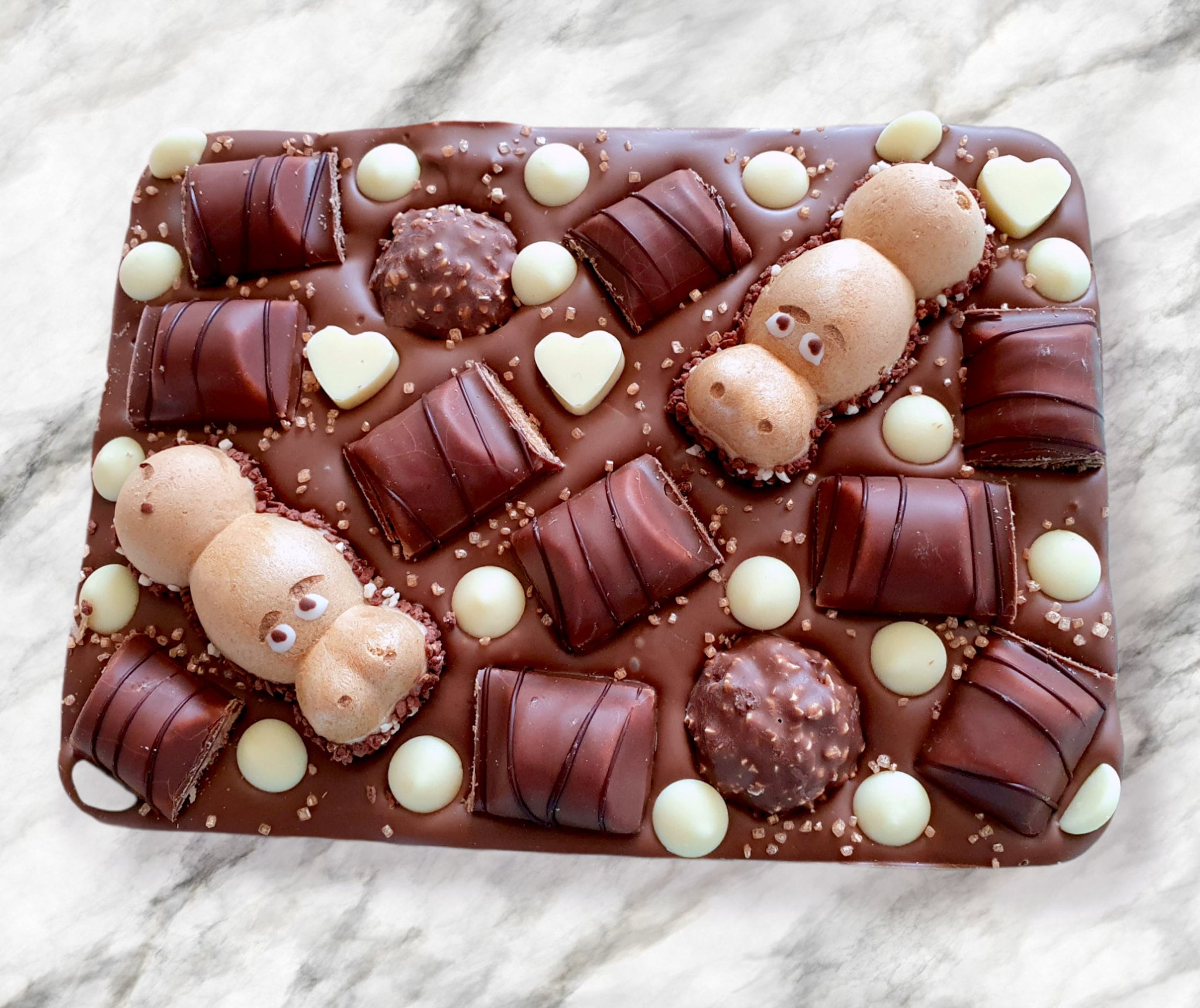 Chocolate Slab: Kinder Bueno, Happy Hippo, Ferrero Rocher Toppings