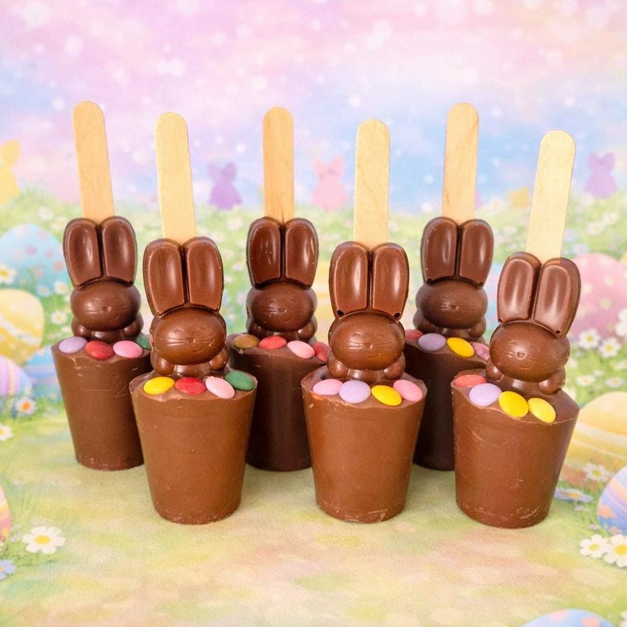 Easter Hot Chocolate Stirrer, Spoons with Kitkat Bunny and Mini Chocolate Beans, Egg Hunt