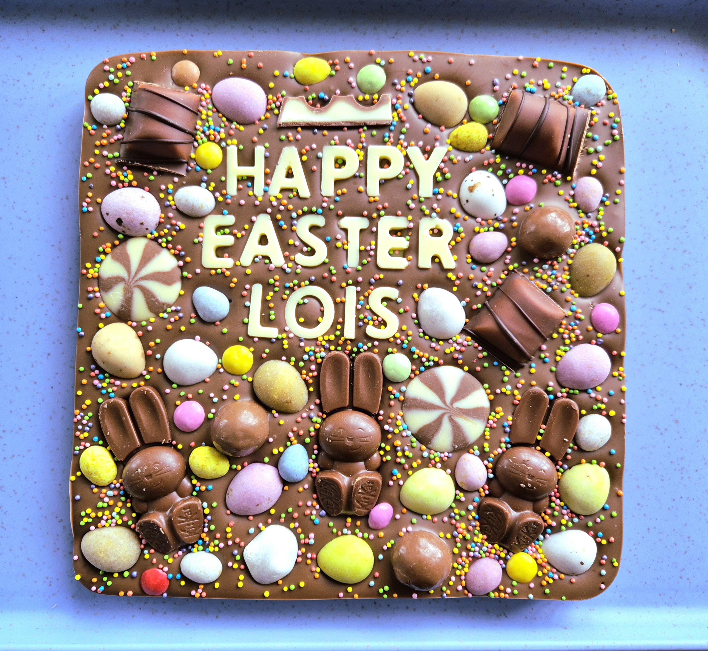 Personalised Easter Chocolate Slab, Egg Hunt