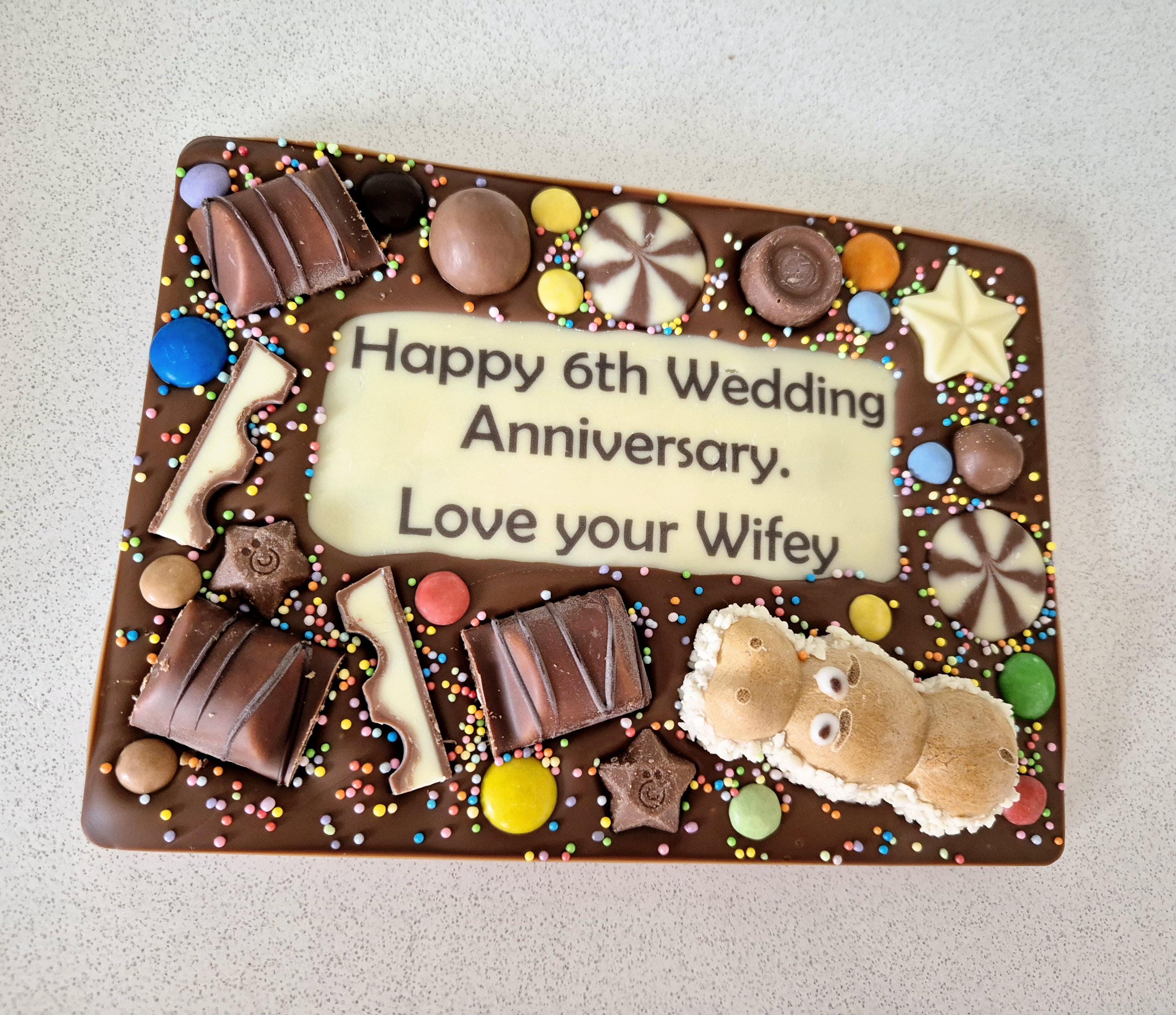 Personalised Chocolate Slab Printed Custom Message, Birthday Gift or any Occasion