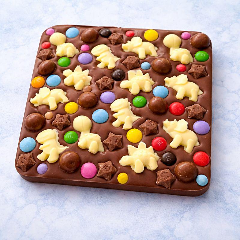 Chocolate Slab with Dinosaurs, Dinos, For small boys and girls