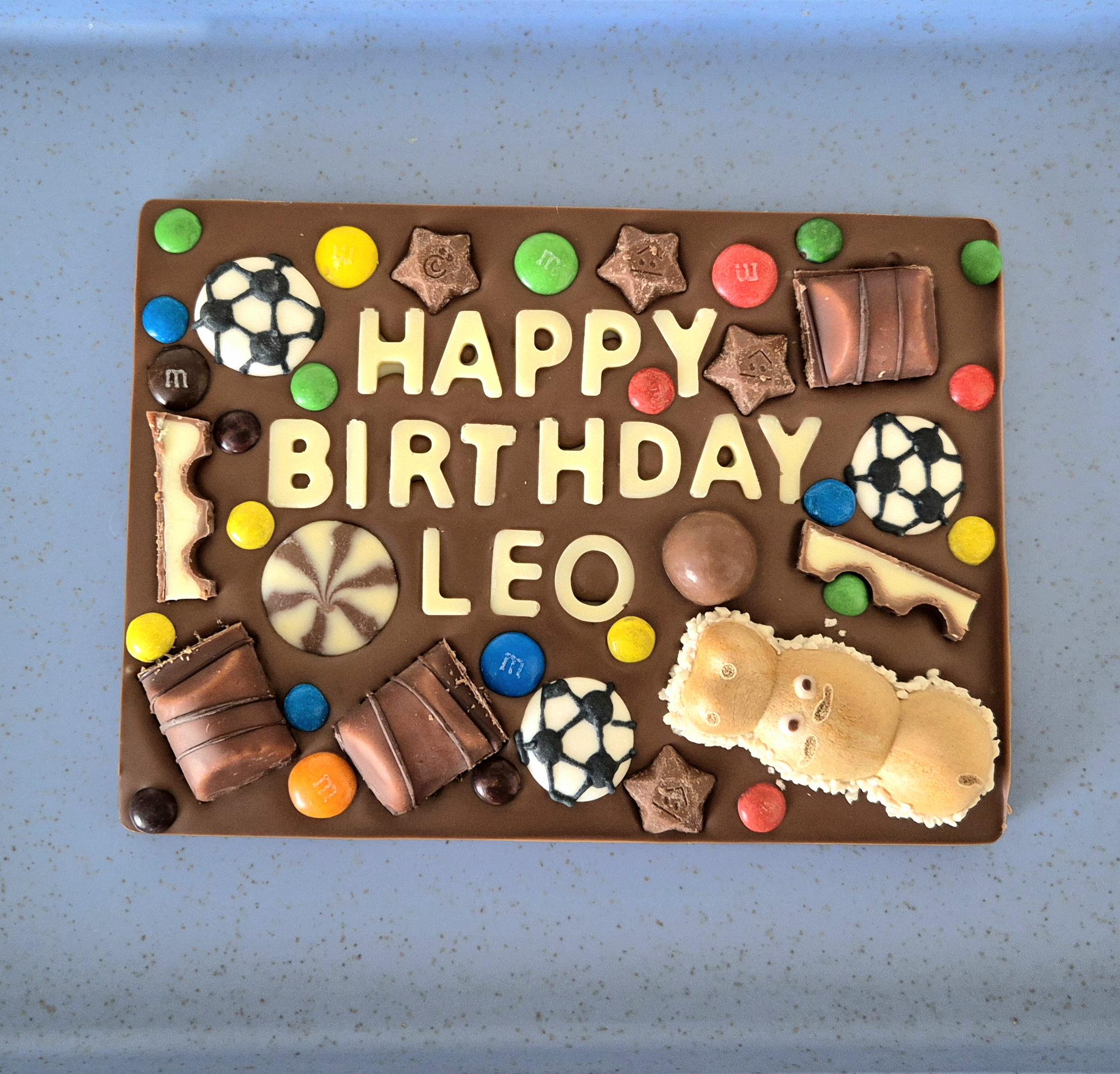 Football Style Personalised Chocolate Slab, any Occasion, any Message, gift