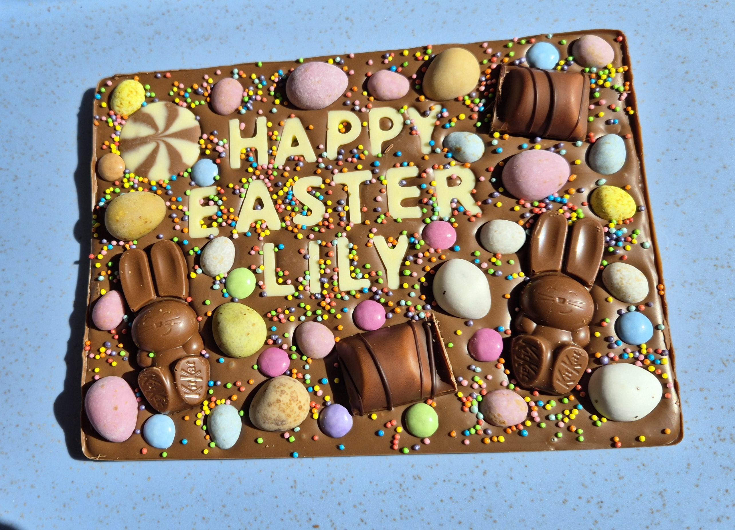 Personalised Easter Chocolate Slab, Egg Hunt