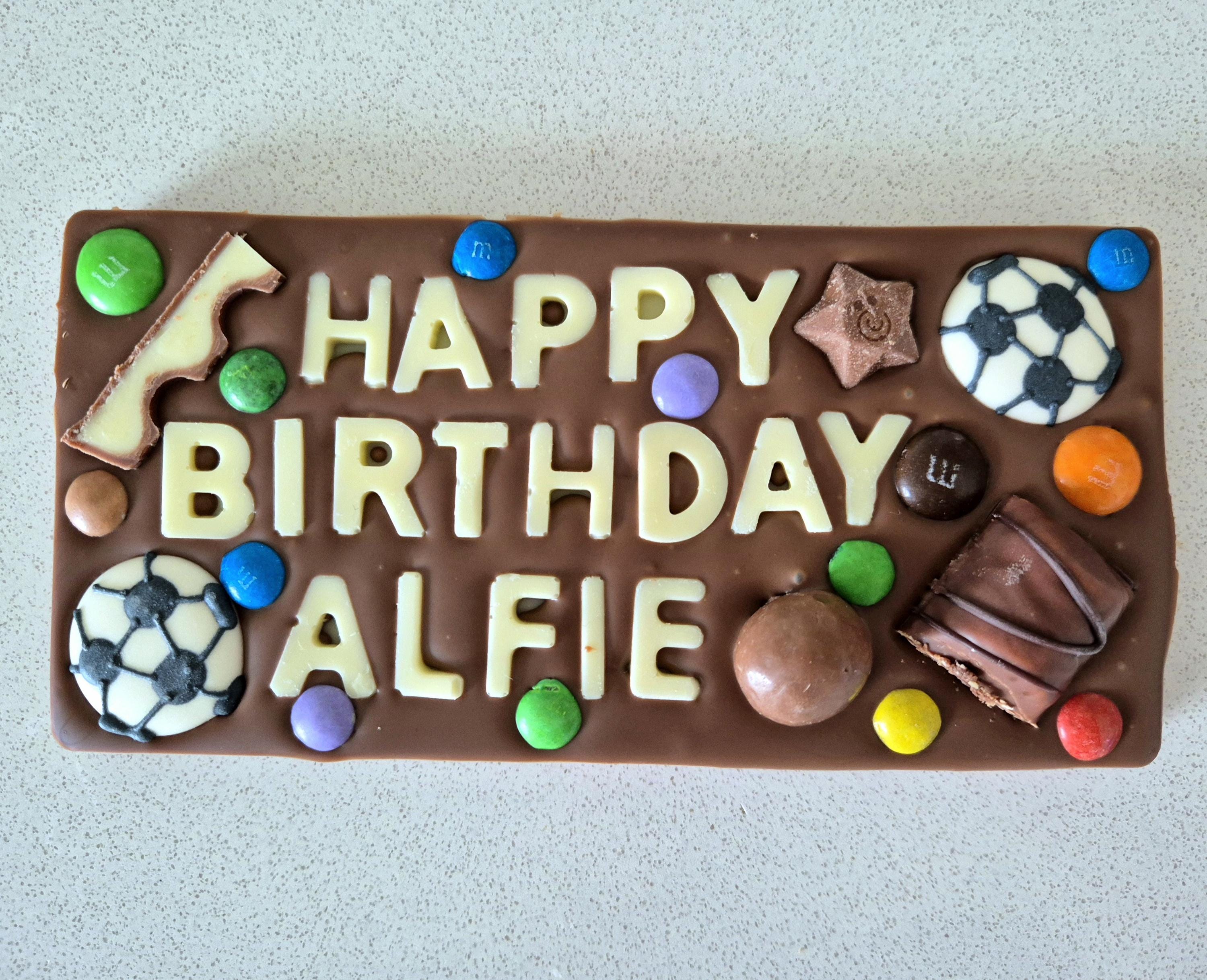 Football Style Personalised Chocolate Slab, any Occasion, any Message, gift
