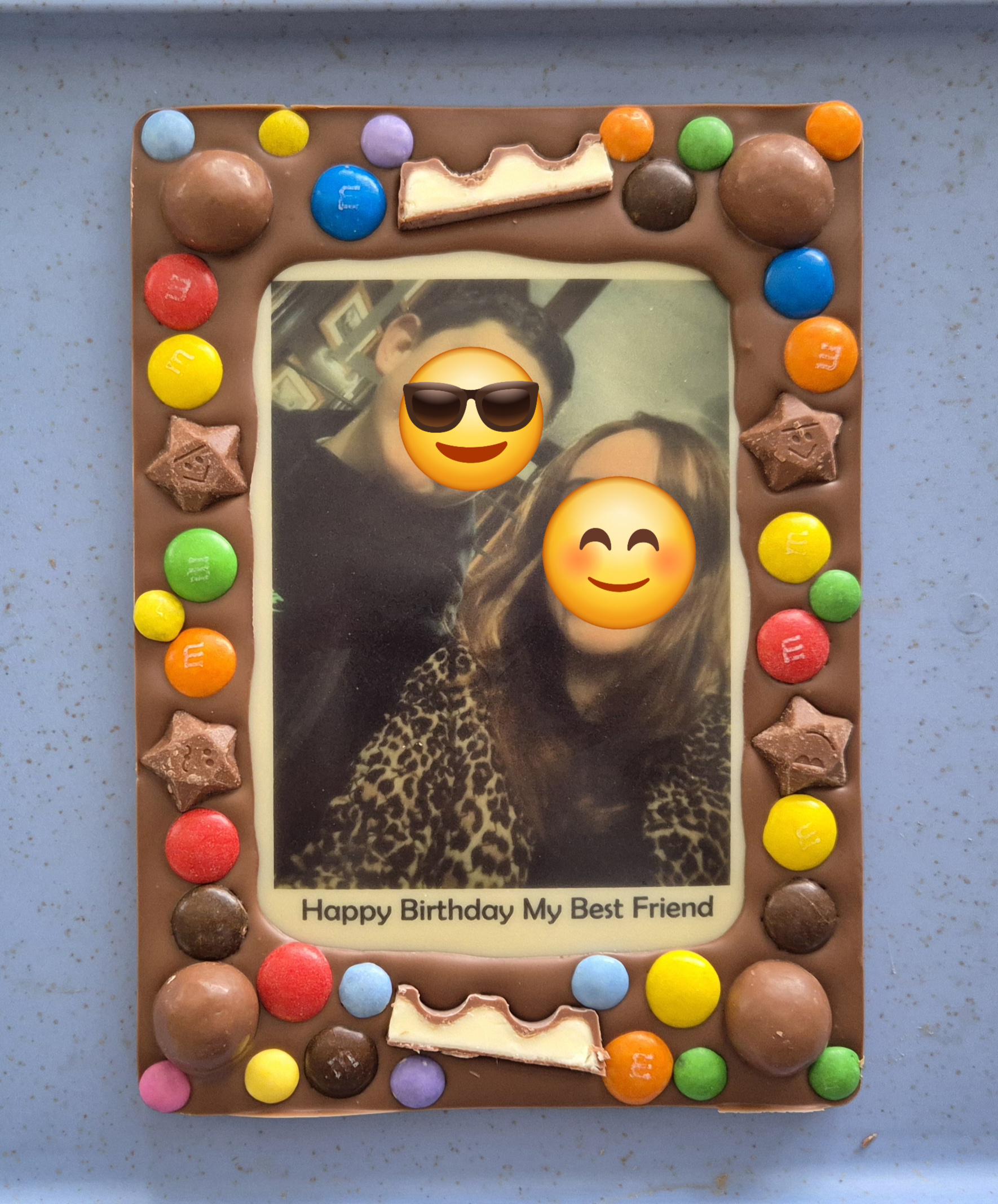 Milk Chocolate with Edible Photo, Slab With Text, Birthday Gift or any Occasion
