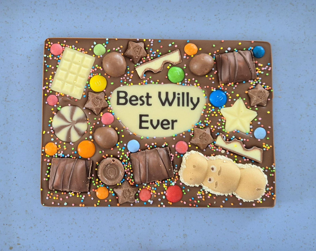 Personalised Chocolate Slab Printed Custom Message, Rude or Any Text