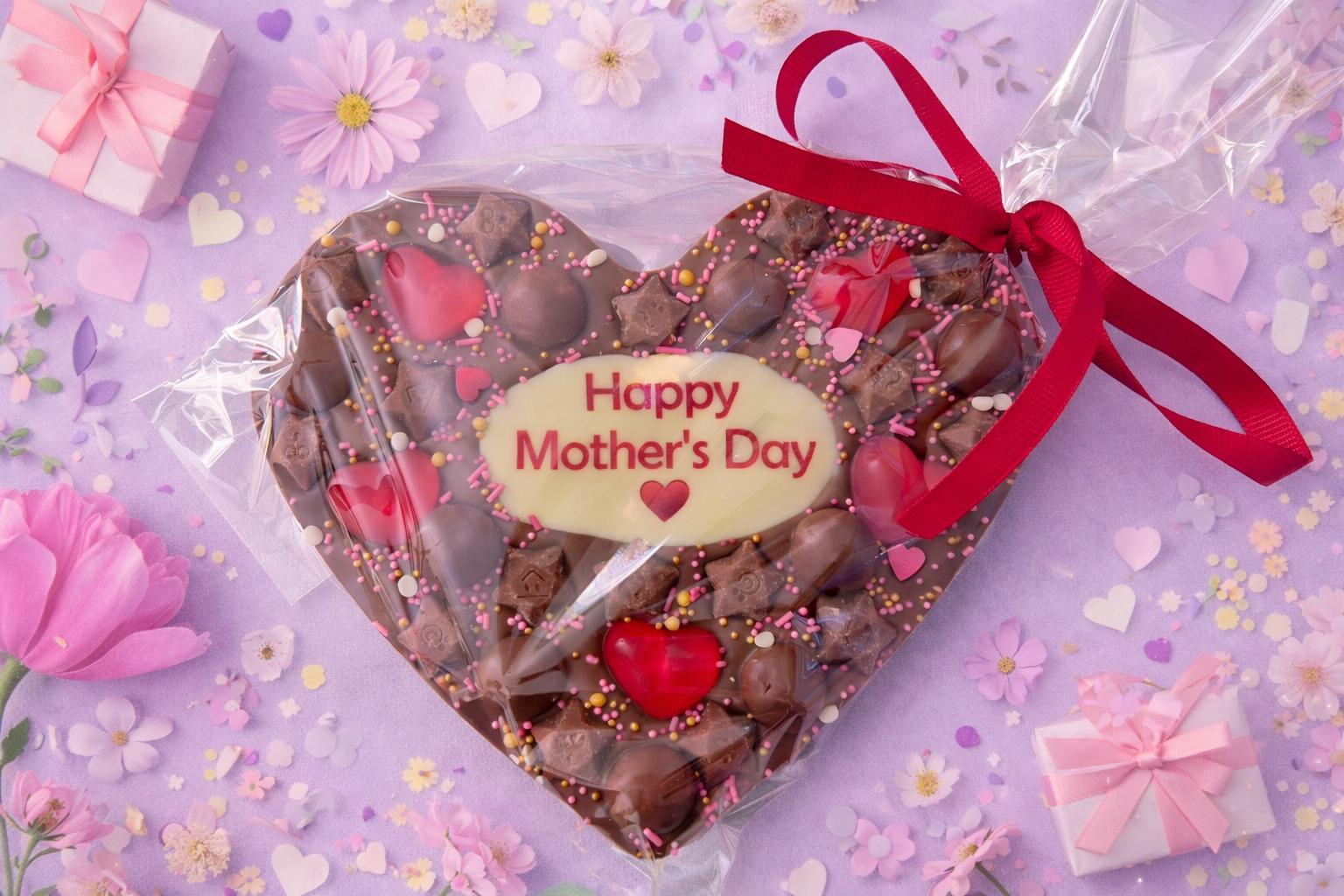 Mother's Day Personalised Chocolate Heart Printed Custom Message, Love Gift, Anniversary or any Occasion