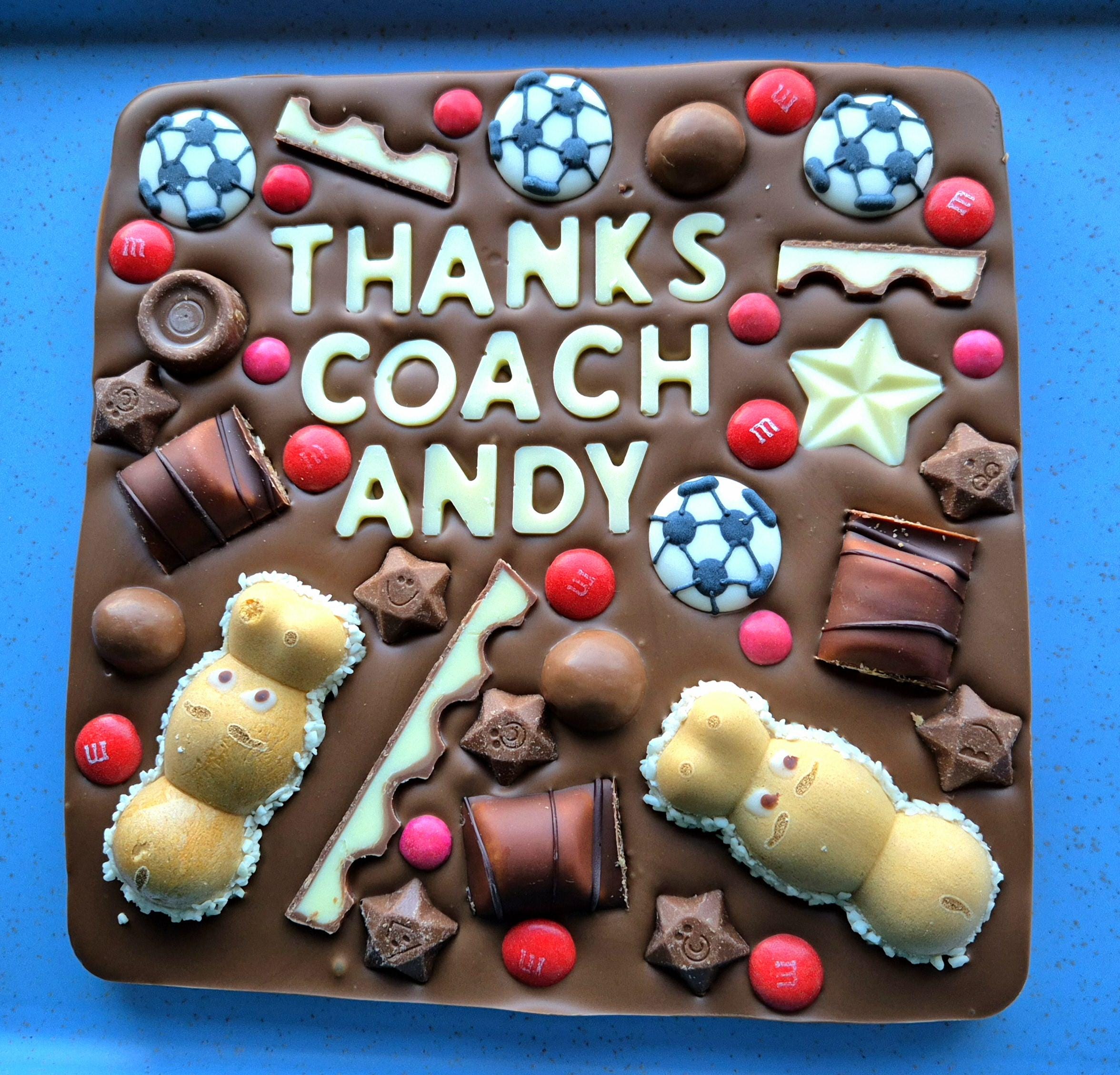 Football Style Personalised Chocolate Slab, any Occasion, any Message, gift