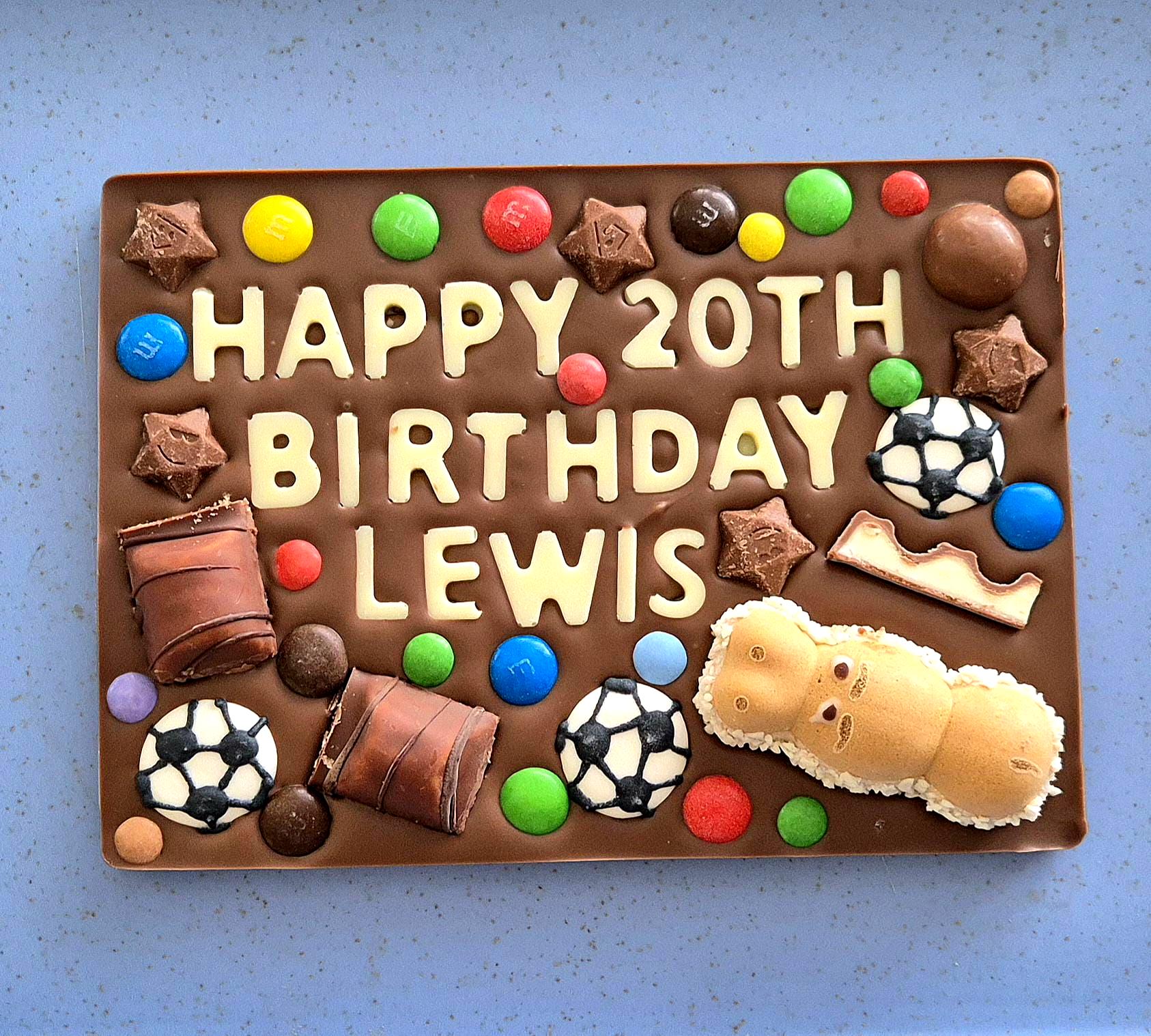 Football Style Personalised Chocolate Slab, any Occasion, any Message, gift