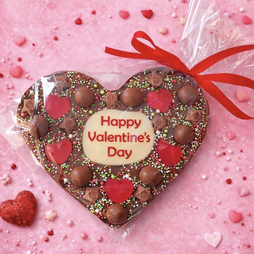 Mother's Day Personalised Chocolate Heart Printed Custom Message, Love Gift, Anniversary or any Occasion