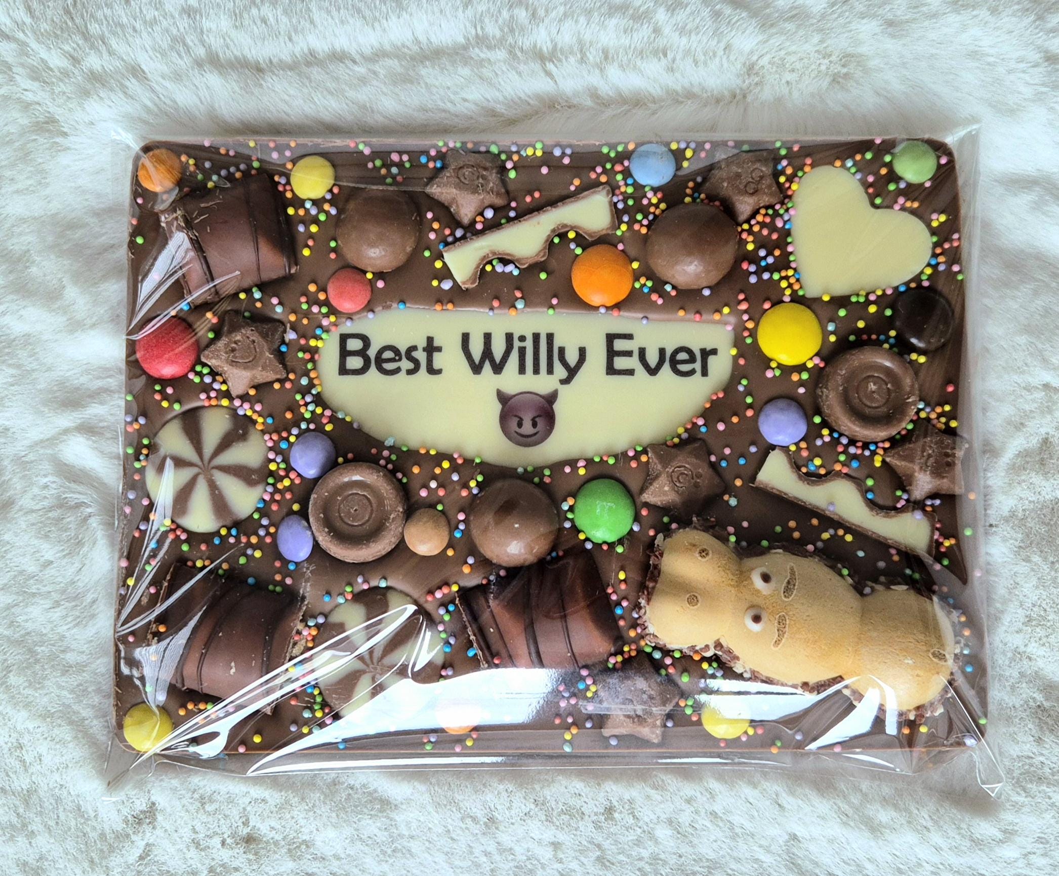 Personalised Chocolate Slab Printed Custom Message, Rude or Any Text