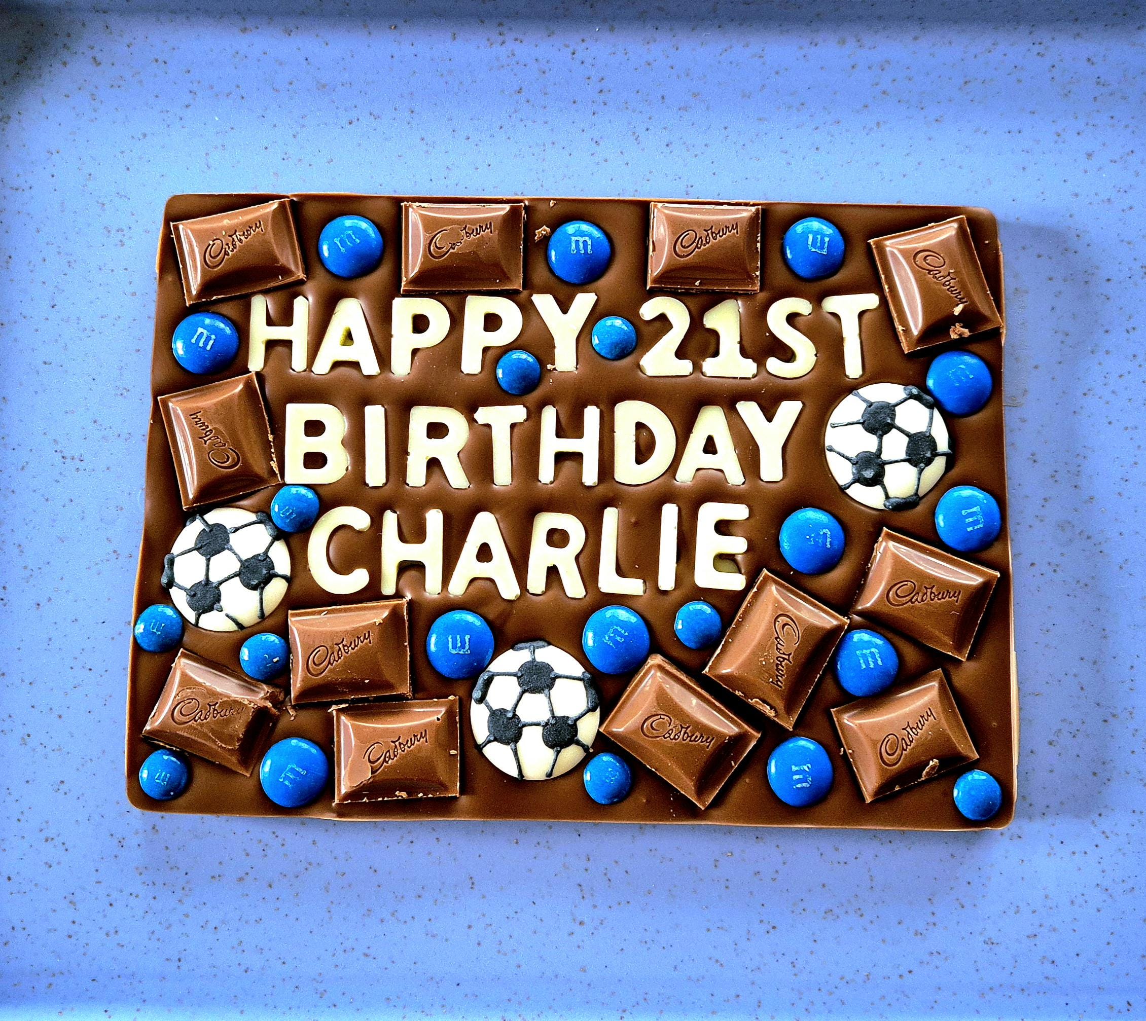 Football Style Personalised Chocolate Slab, any Occasion, any Message, gift