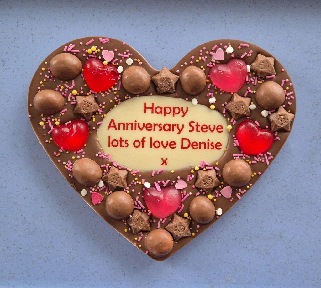Personalised Chocolate Heart Printed Custom Message, Love Gift, Anniversary or any Occasion