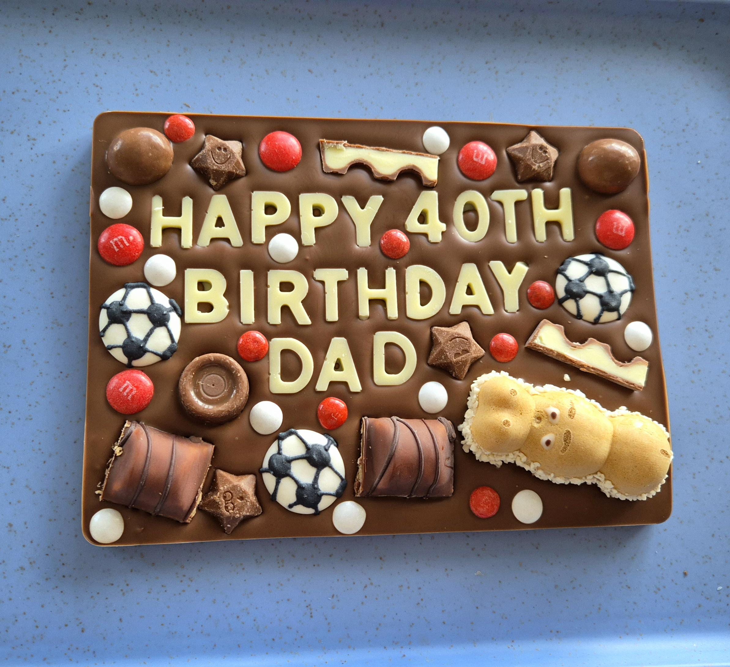 Football Style Personalised Chocolate Slab, any Occasion, any Message, gift