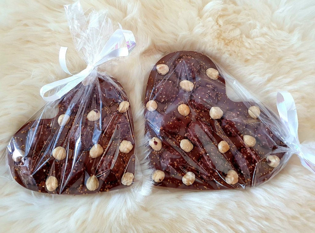 Chocolate Heart with Ferrero Rocher and Whole Roasted Hazelnuts, gift, Love Gift