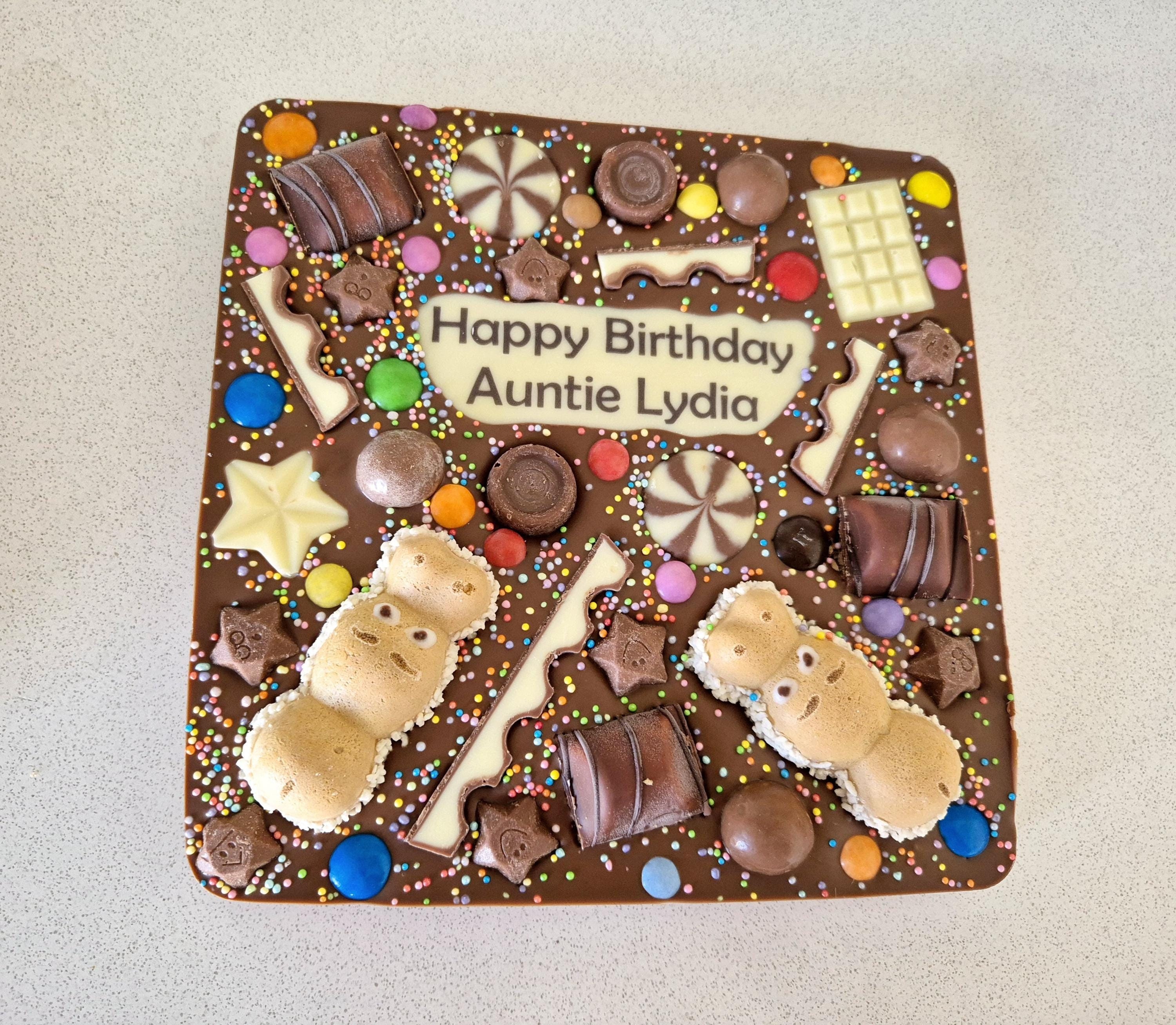 Personalised Chocolate Slab Printed Custom Message, Birthday Gift or any Occasion