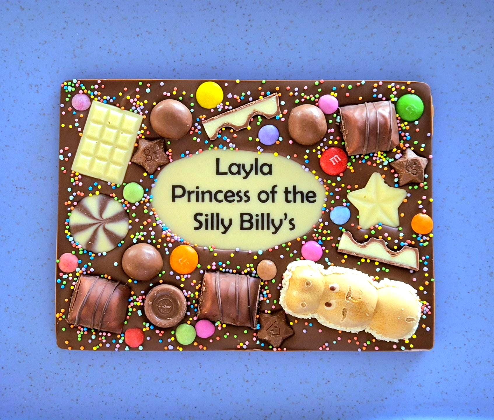 Personalised Chocolate Slab Printed Custom Message, Birthday Gift or any Occasion