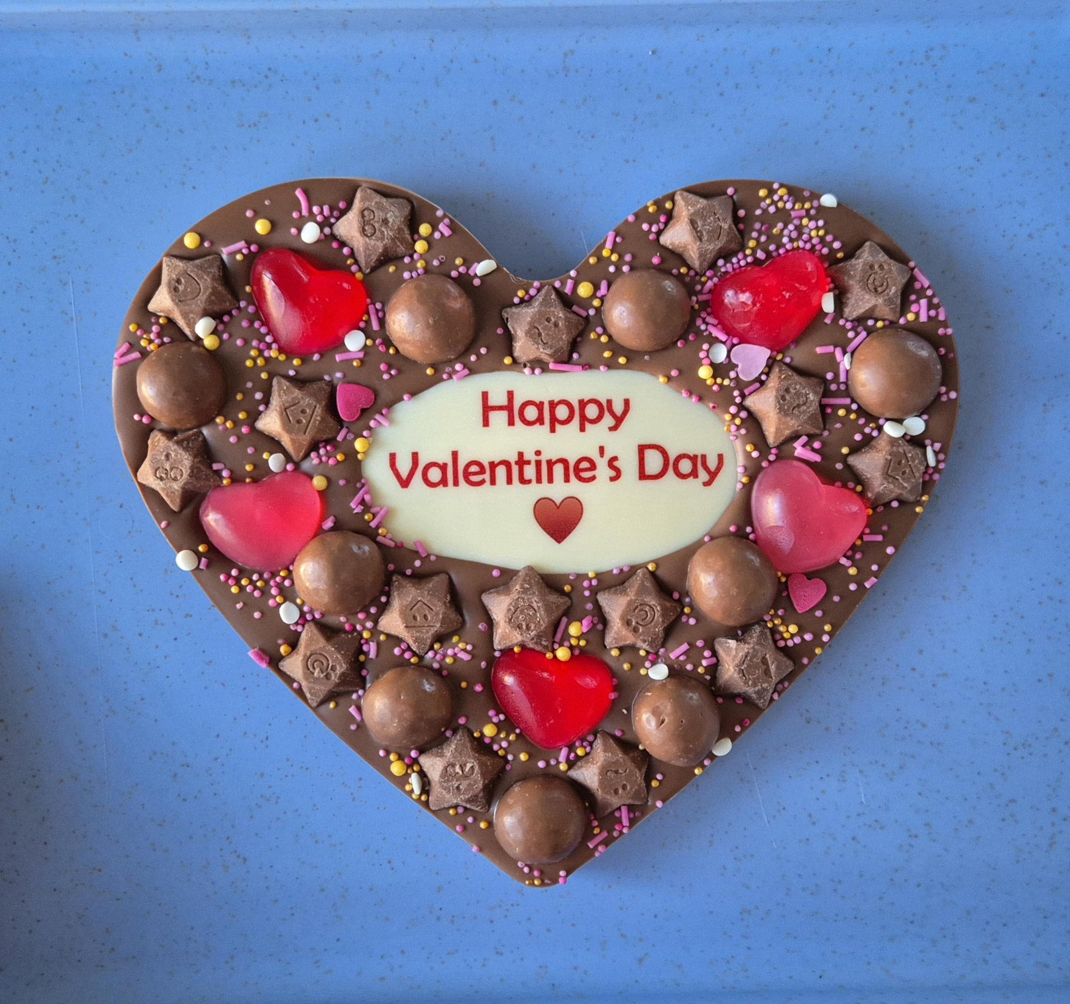 Mother's Day Personalised Chocolate Heart Printed Custom Message, Love Gift, Anniversary or any Occasion
