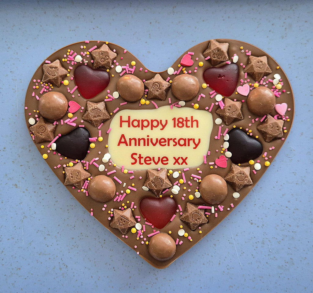 Personalised Chocolate Heart Printed Custom Message, Love Gift, Anniversary or any Occasion