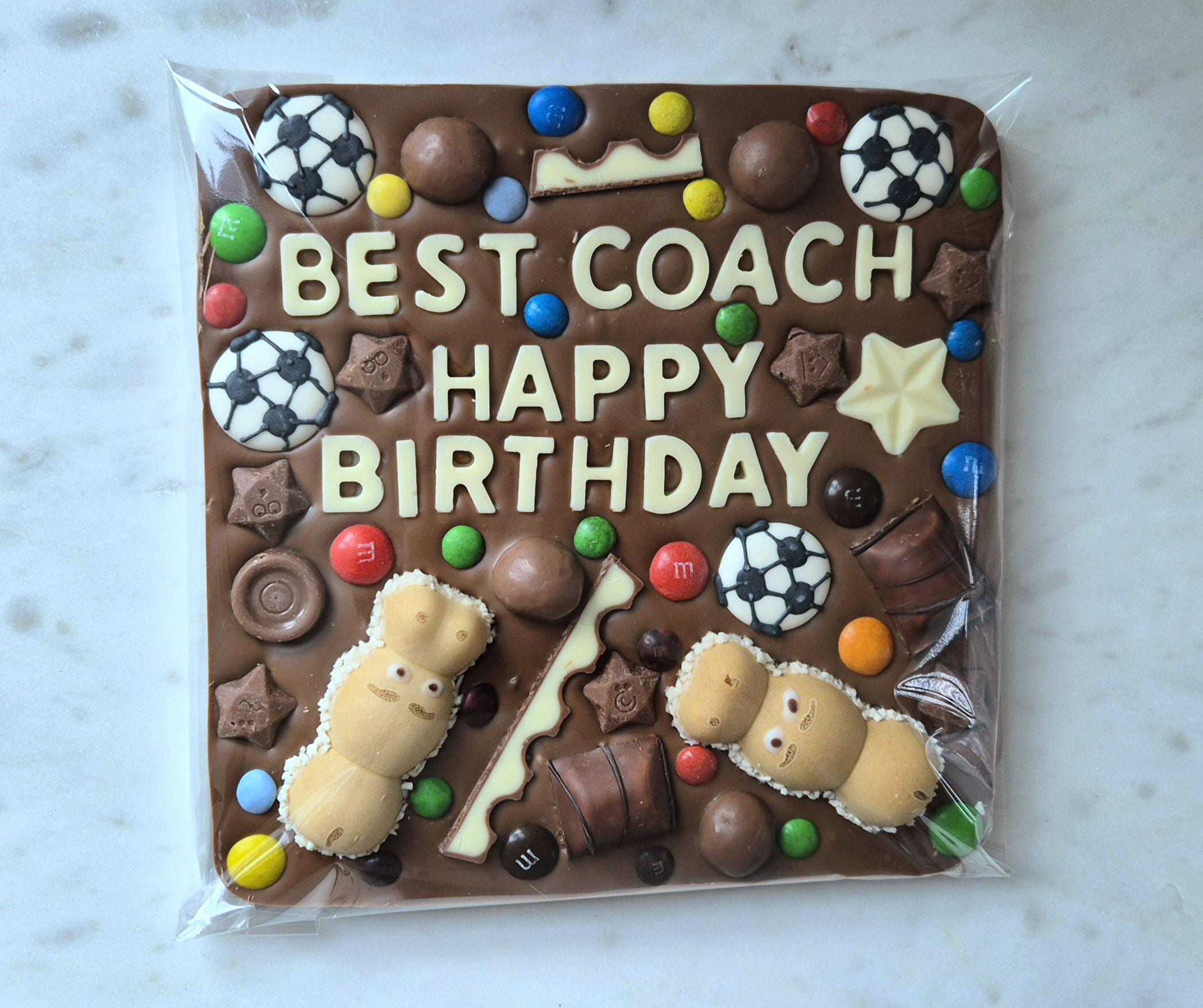 Football Style Personalised Chocolate Slab, any Occasion, any Message, gift