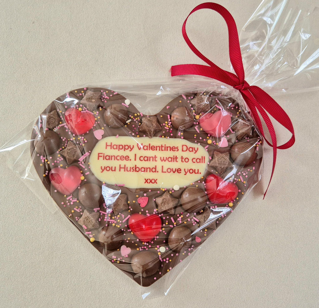 Mother's Day Personalised Chocolate Heart Printed Custom Message, Love Gift, Anniversary or any Occasion