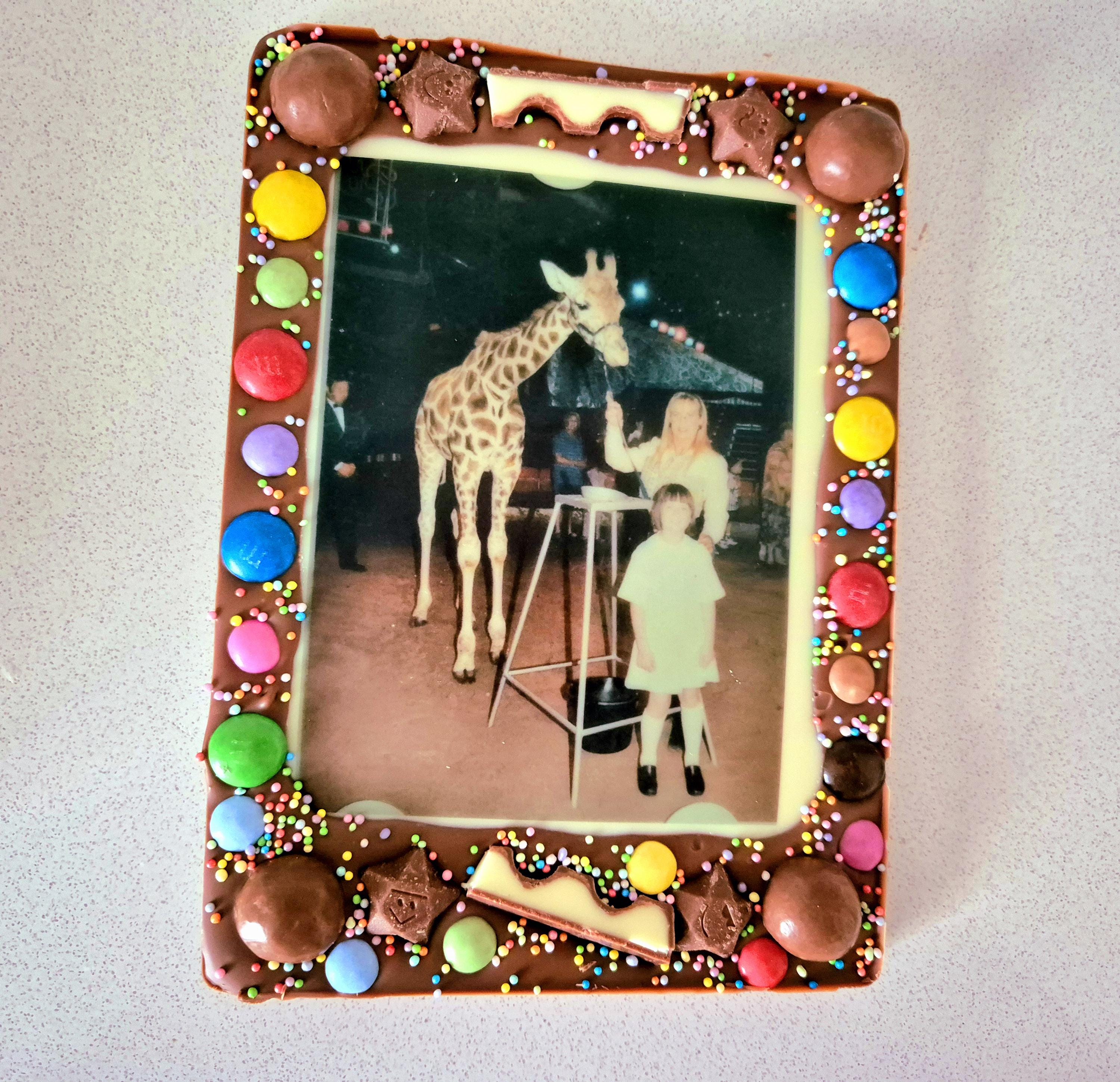 Milk Chocolate with Edible Photo, Slab With Text, Birthday Gift or any Occasion