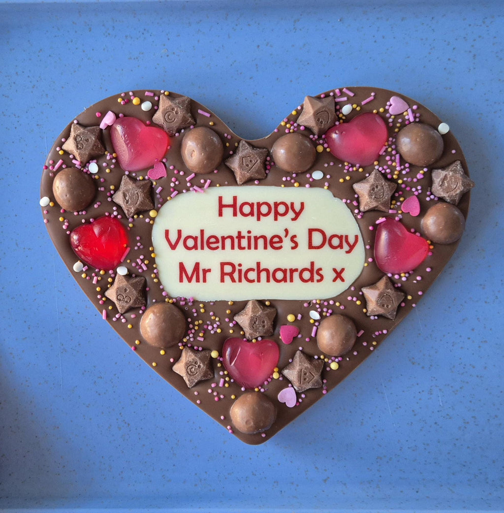 Mother's Day Personalised Chocolate Heart Printed Custom Message, Love Gift, Anniversary or any Occasion