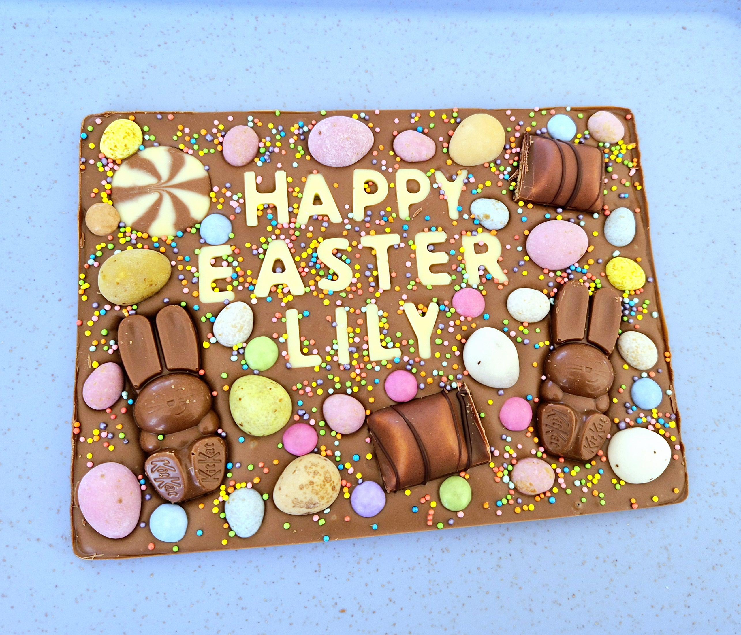 Personalised Easter Chocolate Slab, Egg Hunt