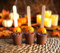 Halloween Hot Chocolate Stirrer with a Pumpkin, Spoons, Trick or Treat