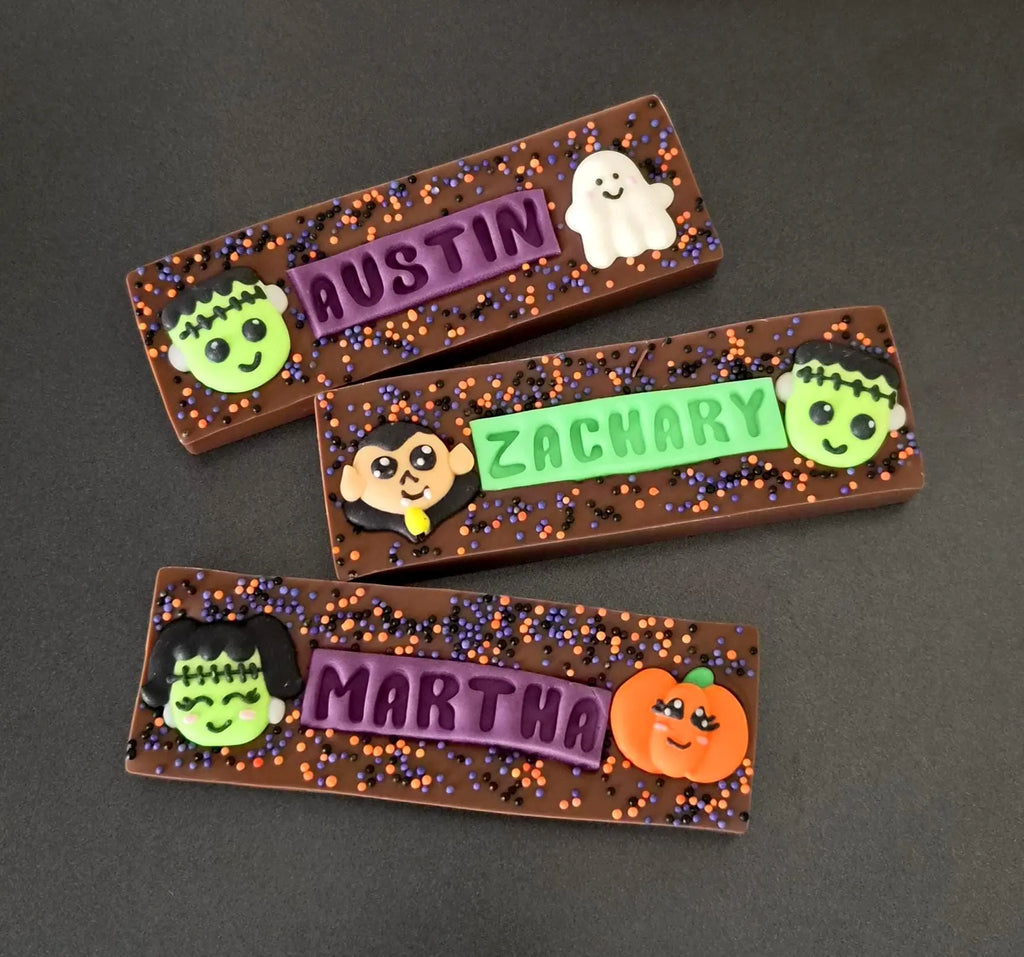 Halloween Personalised Chocolate Bar with a name, Trick or Treat
