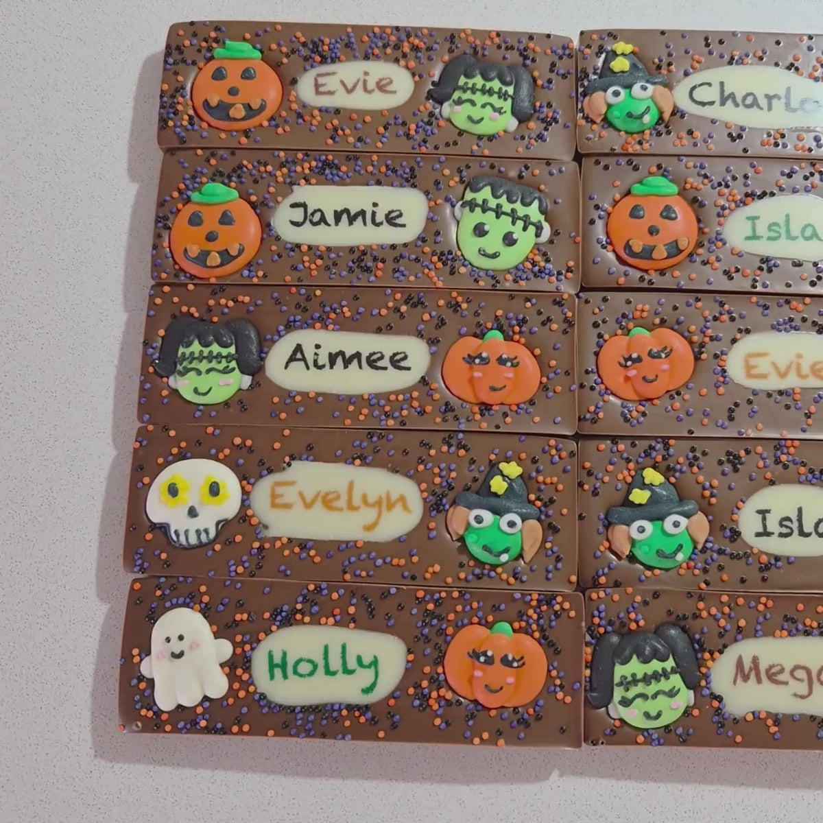 Halloween Personalised Chocolate Bar with a Printed Name, Trick or Treat