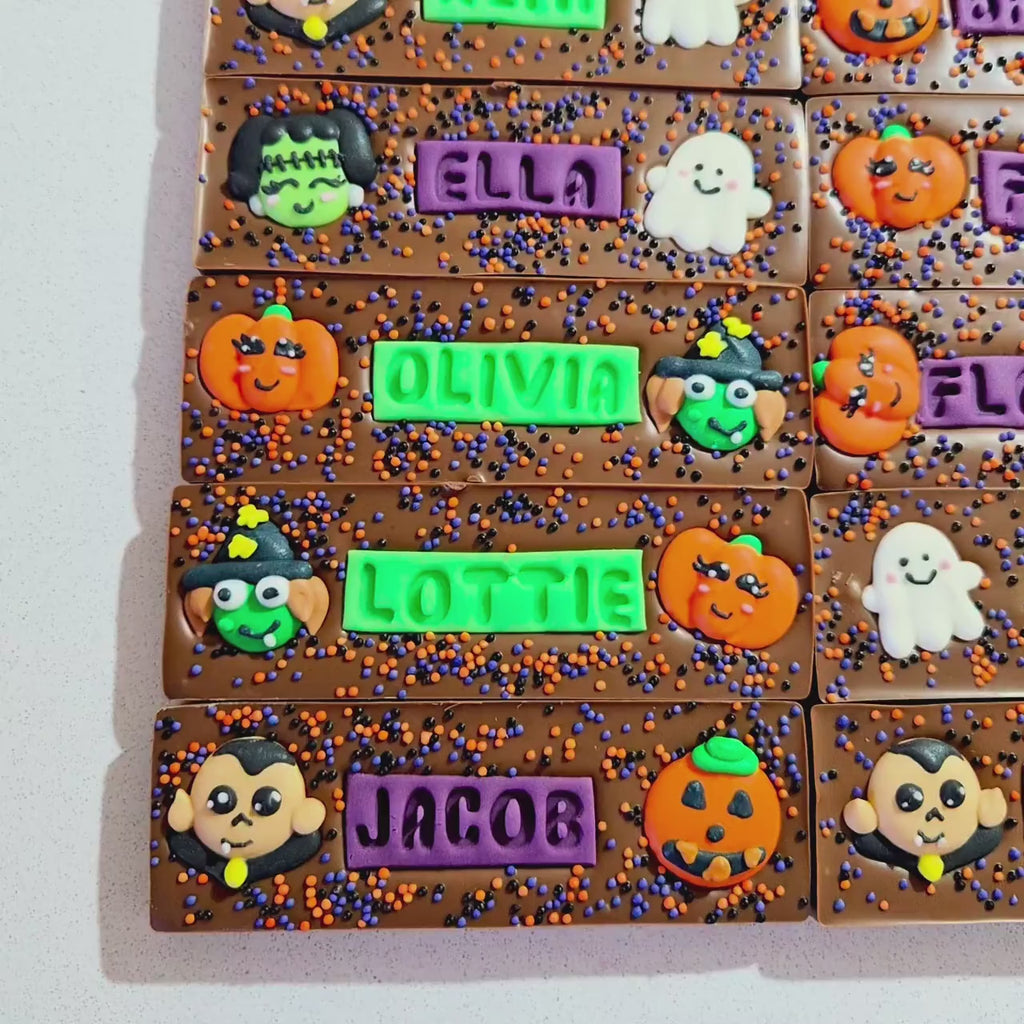 Halloween Personalised Chocolate Bar with a name, Trick or Treat